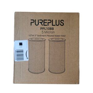 2-Pack PUREPLUS 5 Micron 10" x 4.5" Whole House Pleated Sediment Filter PPL10BB